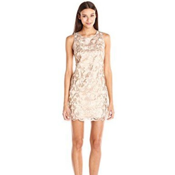 vince camuto sleeveless lace sheath dress
